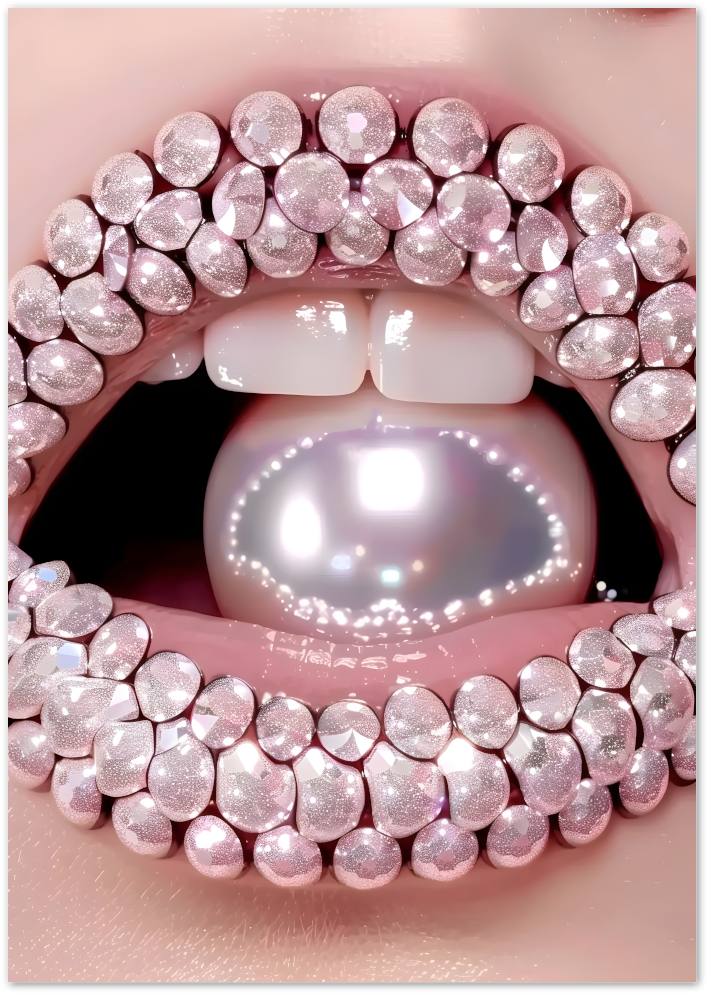 Posterux© | Diamond Lips Poster – Bold Glam Pop Art Style poster – premium wall art
