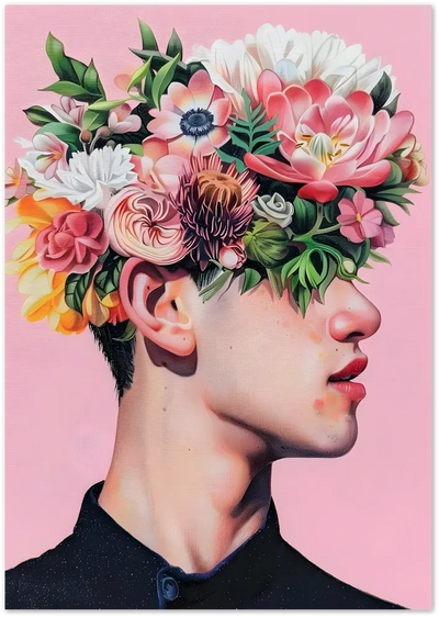 Posterux© | Floral Mind Poster – Bold Surreal Botanical Portrait poster – premium wall art