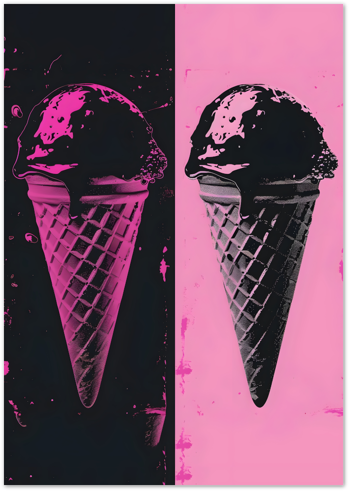 Posterux© | Ice Cream Mirror Poster – Pop Art Style Dessert Print poster – premium wall art