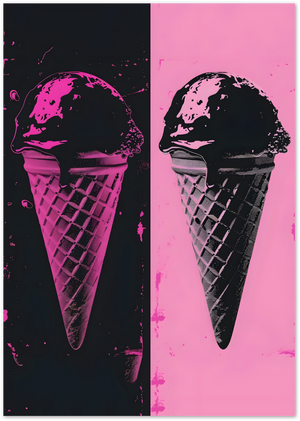 Posterux© | Ice Cream Mirror Poster – Pop Art Style Dessert Print poster – premium wall art