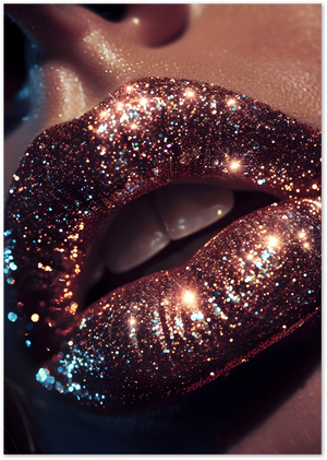 Posterux© | Glitter Lips Poster – Bold Glamour Photography Art poster – premium wall art