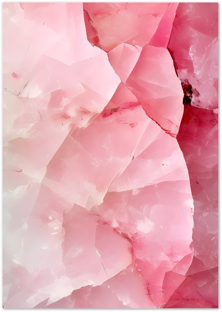 Posterux© | Pink Quartz Crystal Poster – Dreamy Natural Stone Print poster – premium wall art