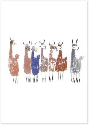 Posterux© | Happy Llamas Poster – Minimal Whimsical Animal Art poster – premium wall art
