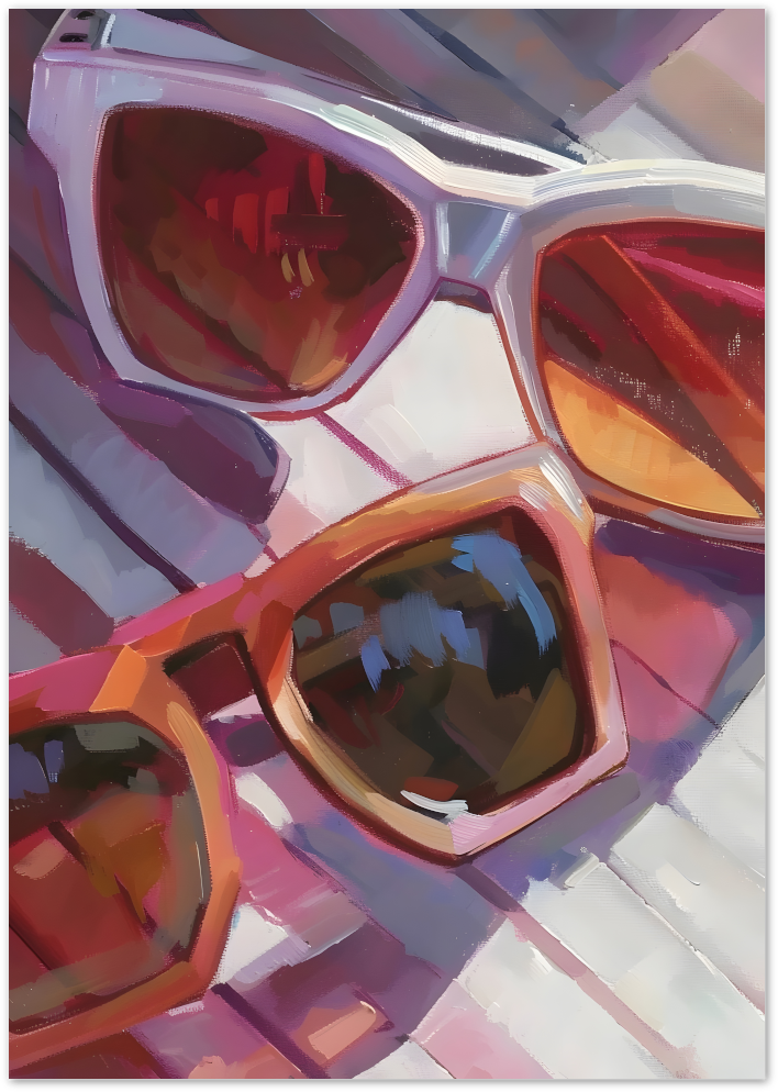 Posterux© | Shades of Summer Poster – Colorful Sunglasses Art poster – premium wall art