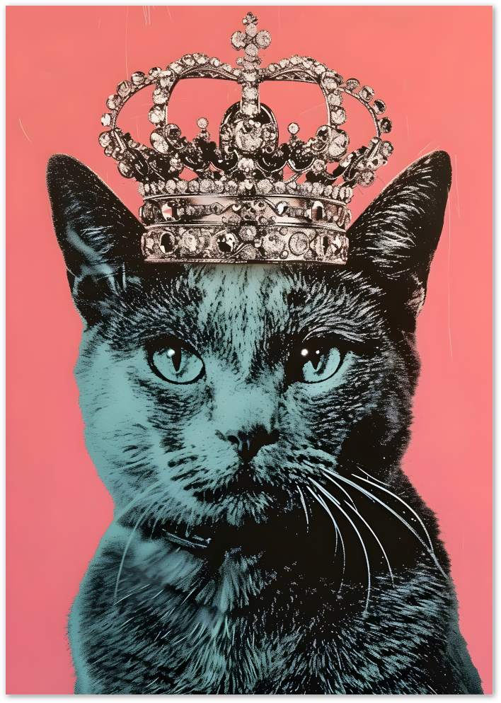 Posterux© | Crowned Cat Poster – Pop Art Royalty Print poster – premium wall art