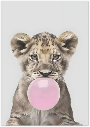 Posterux© | Bubblegum Lion Cub Poster – Cute Jungle Pop Art Print poster – premium wall art