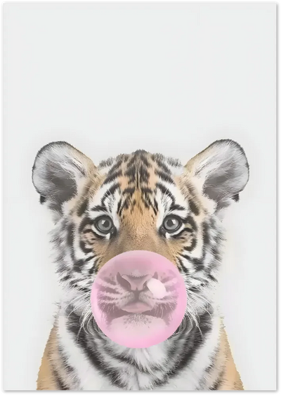 Posterux© | Bubblegum Tiger Cub Poster – Fierce & Cute Pop Art Print poster – premium wall art