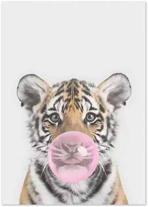 Posterux© | Bubblegum Tiger Cub Poster – Fierce & Cute Pop Art Print poster – premium wall art