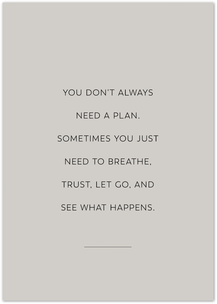 Posterux© | Let Go & Breathe – Minimalist Inspiration Poster poster – premium wall art