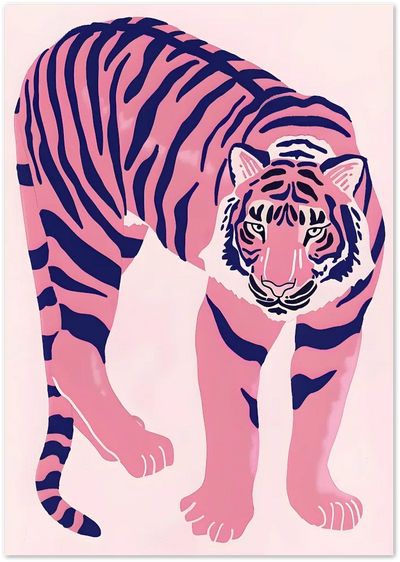 Posterux© | Pink Tiger Poster – Graphic Jungle Cat Art poster – premium wall art
