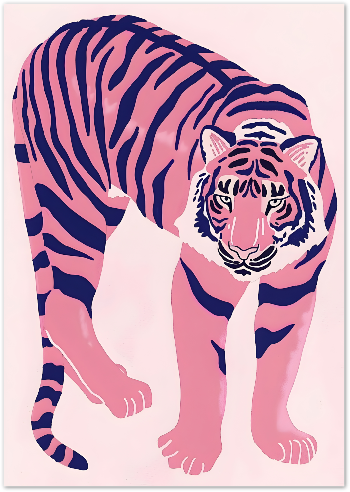 Posterux© | Pink Tiger Poster – Graphic Jungle Cat Art poster – premium wall art