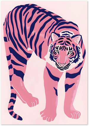 Posterux© | Pink Tiger Poster – Graphic Jungle Cat Art poster – premium wall art
