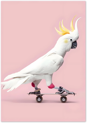 Posterux© | Skateboarding Cockatoo Poster – Cool Animal Pop Art poster – premium wall art