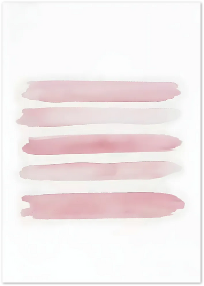 Posterux© | Pink Lines Poster – Soft Horizontal Watercolor Stripes poster – premium wall art