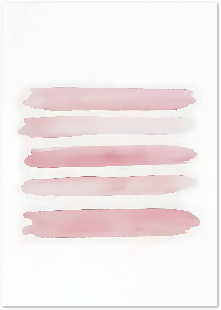 Posterux© | Pink Lines Poster – Soft Horizontal Watercolor Stripes poster – premium wall art