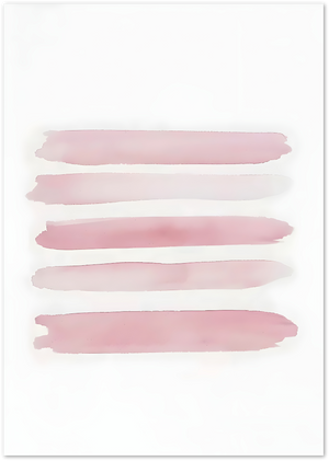 Posterux© | Pink Lines Poster – Soft Horizontal Watercolor Stripes poster – premium wall art