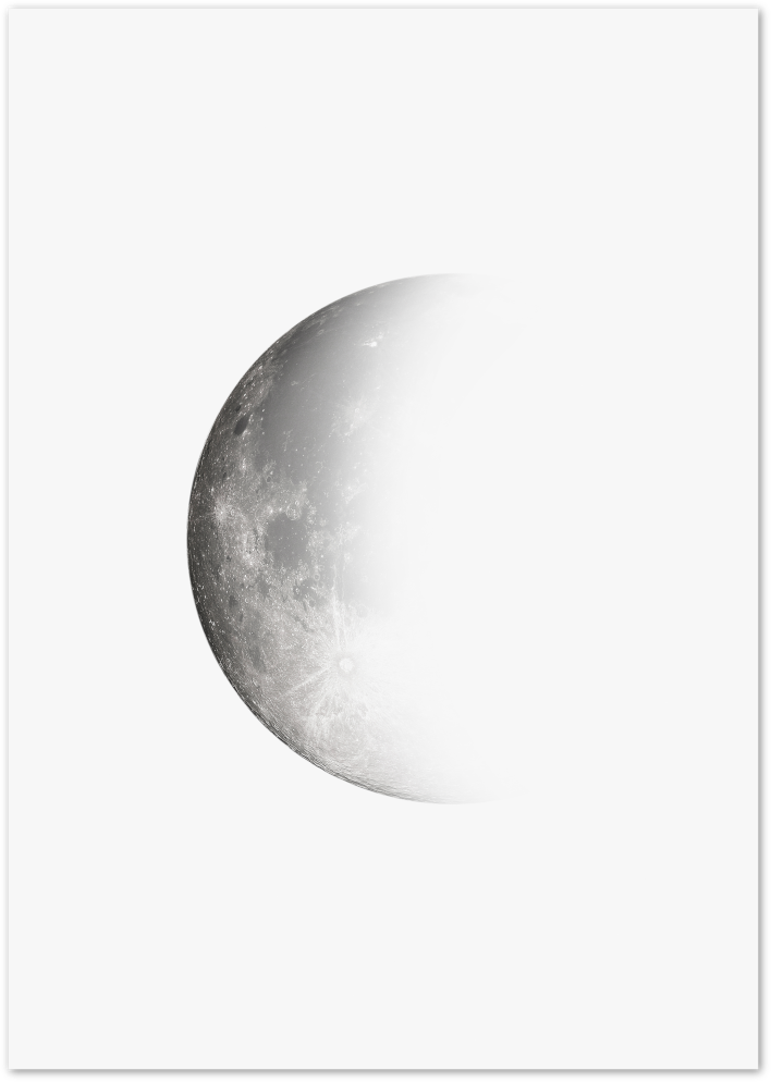 Posterux© | Half Moon Fade – Lunar Minimalist Art Print poster – premium wall art