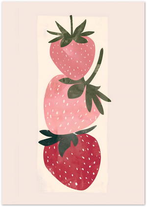 Posterux© | Strawberry Stack Poster – Playful Kitchen Art Print poster – premium wall art