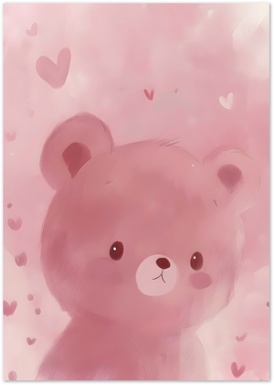 Posterux© | Teddy Love Poster – Soft Pink Bear Nursery Poster poster – premium wall art