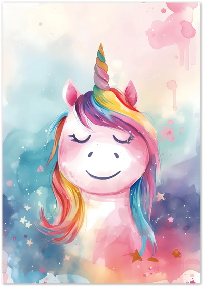 Posterux© | Dreamy Unicorn Poster – Watercolor Fantasy Wall Art poster – premium wall art