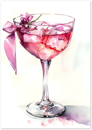 Posterux© | Pink Spritz Poster – Watercolor Cocktail Art Print poster – premium wall art