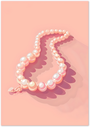 Posterux© | Pearls on Peach Poster – Elegant Pink Glam Wall Art poster – premium wall art