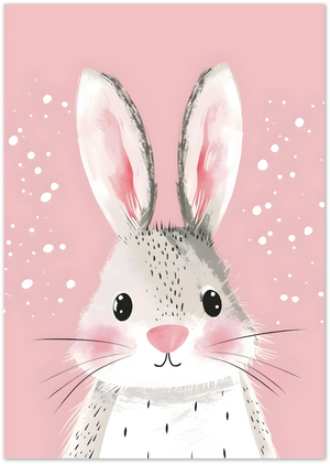 Posterux© | Bunny Blush Poster – Cute Pink Animal Art poster – premium wall art