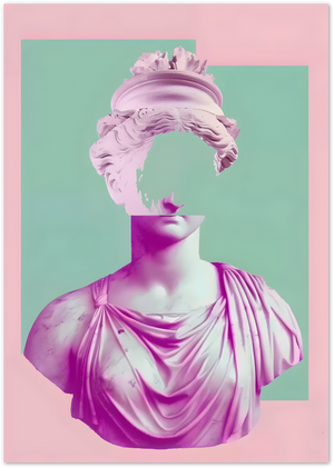 Posterux© | Classical Bust Poster – Neoclassical Pink Statue Print poster – premium wall art