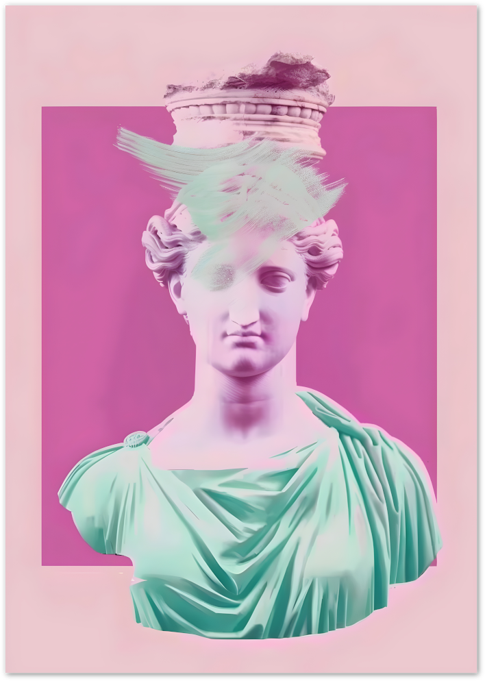 Posterux© | Glitched Goddess Poster – Bold Neo-Classical Twist poster – premium wall art