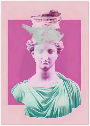 Posterux© | Glitched Goddess Poster – Bold Neo-Classical Twist poster – premium wall art