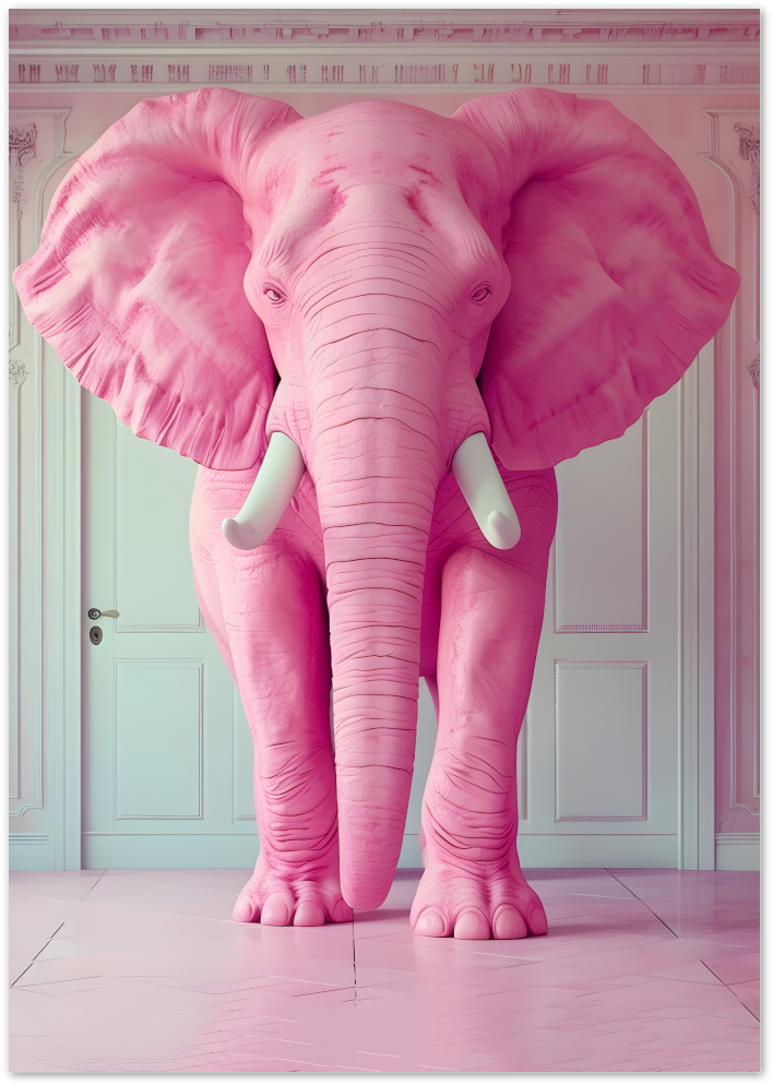 Posterux© | Pink Elephant Poster – Statement Art With a Smile poster – premium wall art
