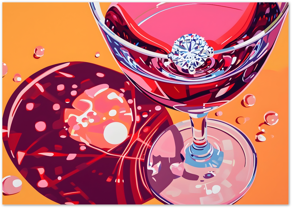 Posterux© | Diamond & Martini Poster – Sparkling Cocktail Glam poster – premium wall art