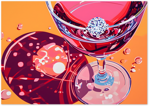 Posterux© | Diamond & Martini Poster – Sparkling Cocktail Glam poster – premium wall art