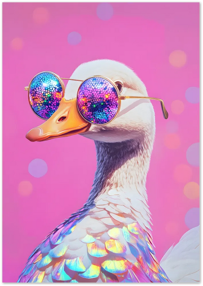 Posterux© | Disco Duck Poster – Retro Glam Vibes poster – premium wall art