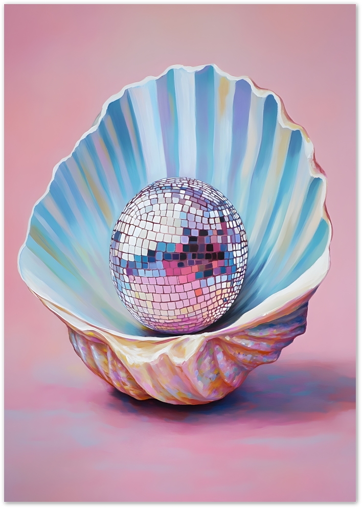 Posterux© | Disco Shell – Pastel Glamour Art Print poster – premium wall art