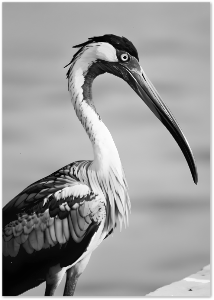 Posterux© | Stylish Heron – Elegant Black and White Poster poster – premium wall art