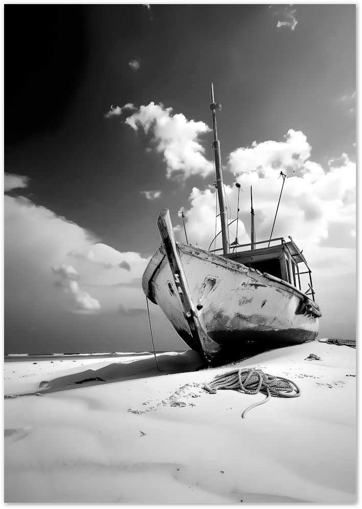 Posterux© | Stranded Fishing Boat – Fine Art Photography poster – premium wall art