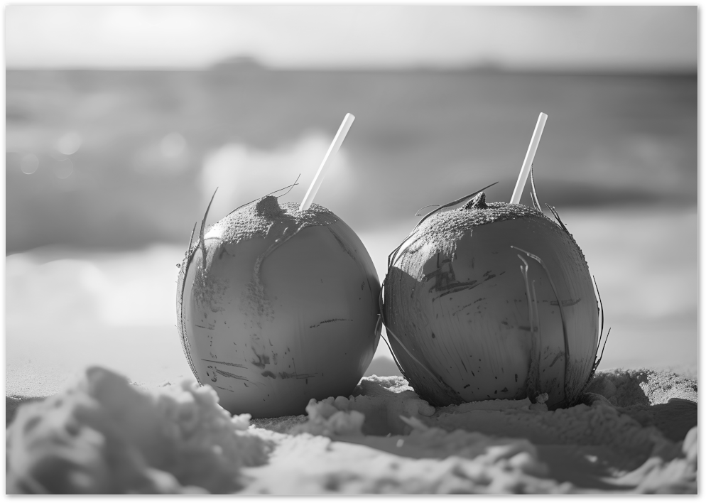 Posterux© | Coconut Duo – Beach Day Minimalism poster – premium wall art
