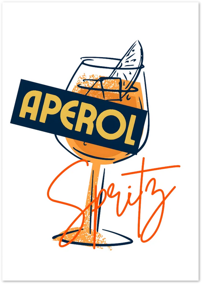 Posterux© | Aperol Spritz Glass – Graphic Cocktail Vibes poster – premium wall art