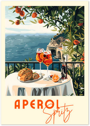 Posterux© | Aperitivo by the Sea – Amalfi Coast Aperol Poster poster – premium wall art