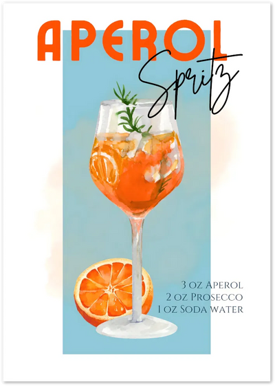 Posterux© | Aperol Recipe – Illustrated Spritz Guide Poster poster – premium wall art