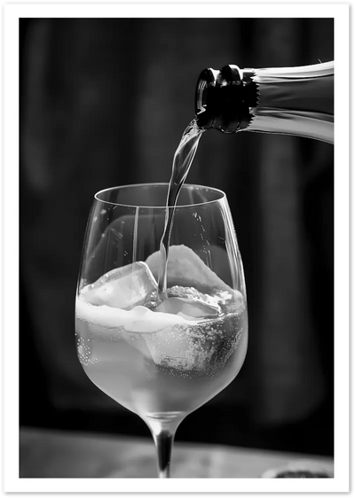 Posterux© | Pouring Spritz – Black & White Elegance Poster poster – premium wall art