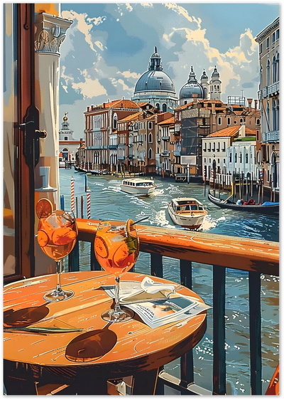 Posterux© | Spritz with a View – Venice Balcony Poster poster – premium wall art