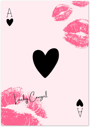 Posterux© | Lucky Cowgirl – Kisses & Cards poster – premium wall art
