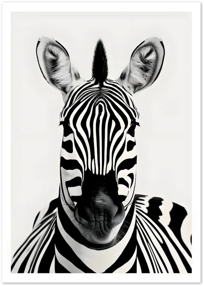 Posterux© | Zebra Portrait Poster – Graphic Black & White Animal Art poster – premium wall art