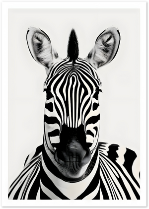 Posterux© | Zebra Portrait Poster – Graphic Black & White Animal Art poster – premium wall art
