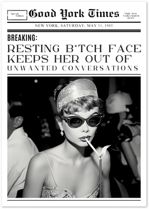 Posterux© | Resting Glam Face Poster – Sassy Vintage Fashion News Print poster – premium wall art