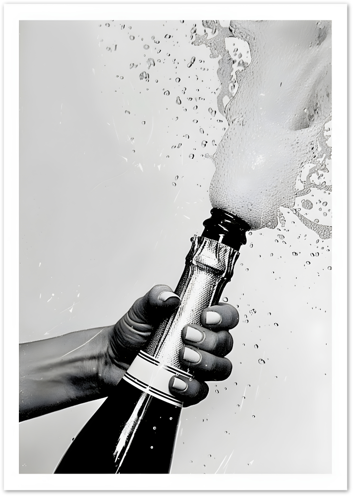 Posterux© | Champagne Pop Poster – Celebration in Motion poster – premium wall art