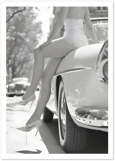Posterux© | Legs & Lace Poster – Retro Elegance with a Wink poster – premium wall art