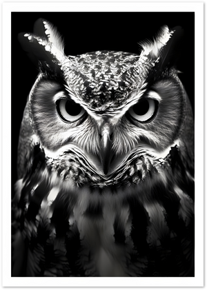 Posterux© | Staring Owl Poster – Intense Nocturnal Gaze poster – premium wall art